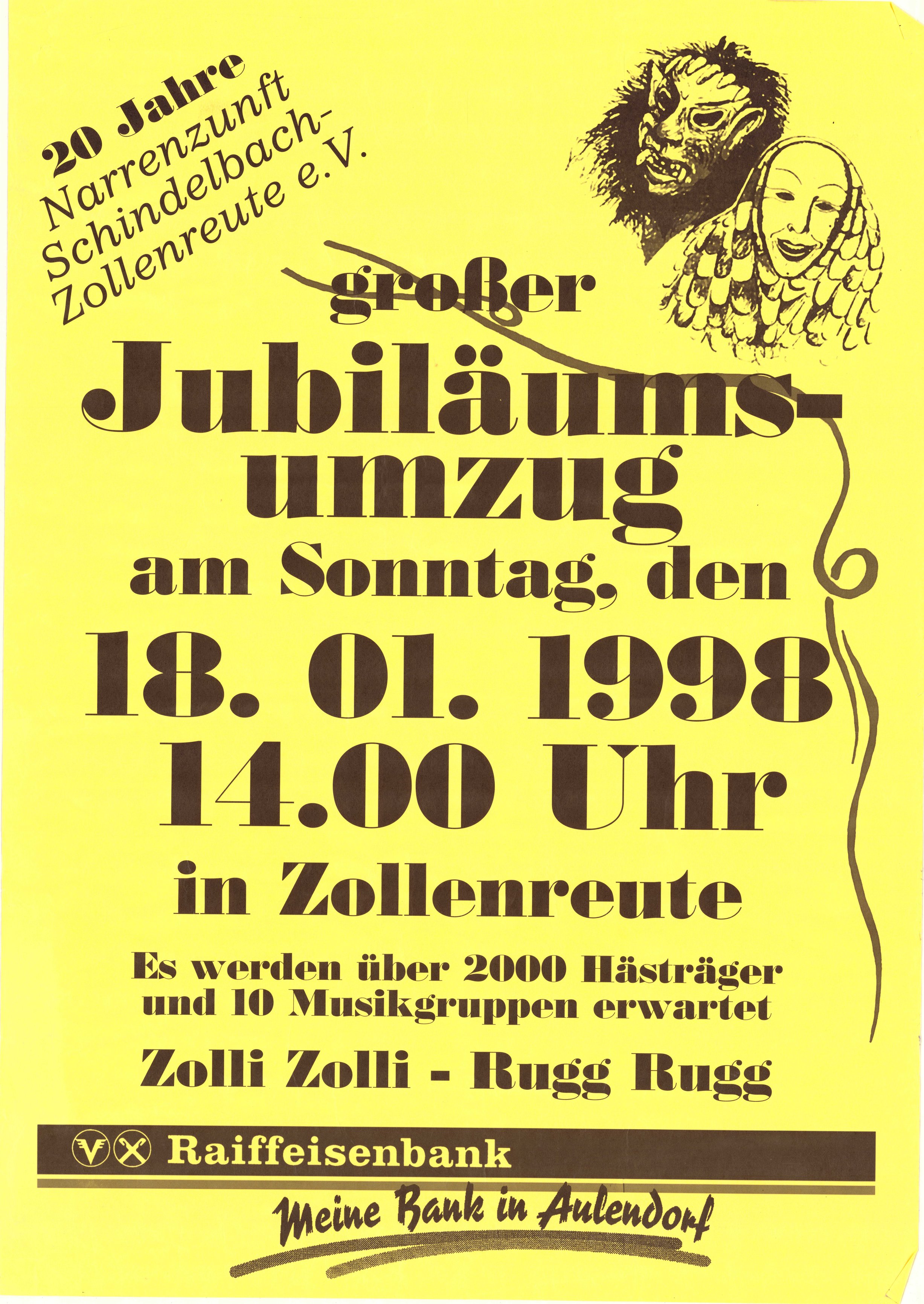 Jubiläumsumzug 1998 Zollenreute